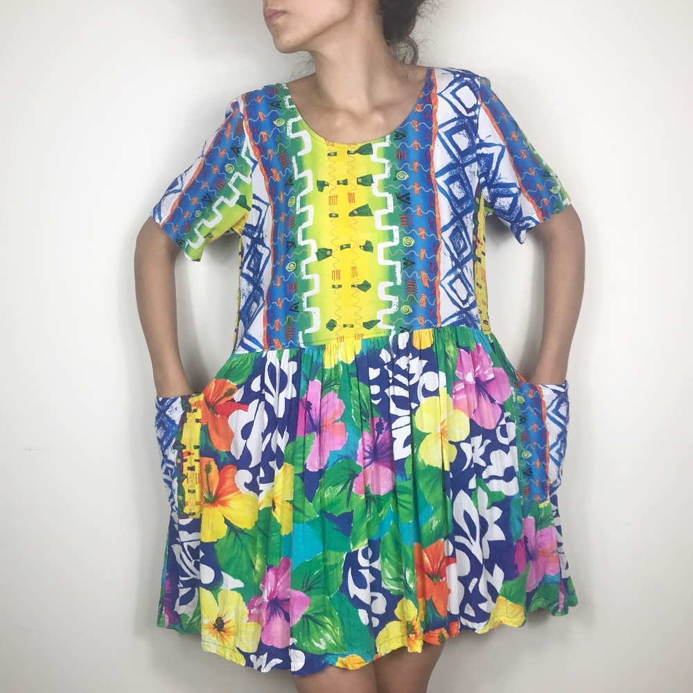 Vintage Jams World Floral Pocket Babydoll Dress - Picture 3 of 8